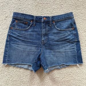 Madewell High-Rise Denim Shorts in Glenoaks Wash: Cutoff Edition